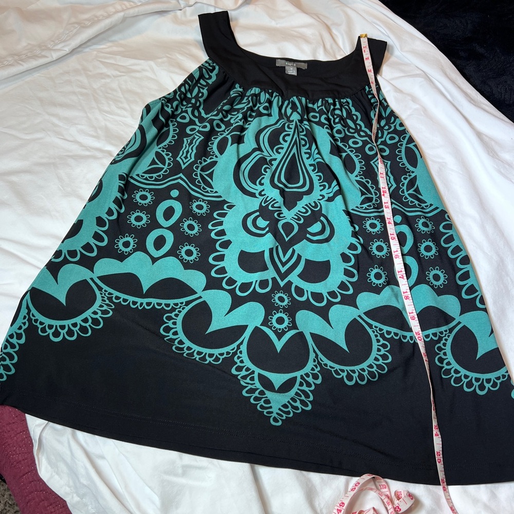 Stylish Black and Teal tunic tank top